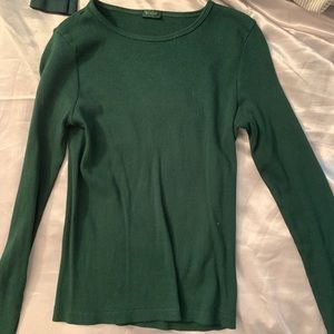Green Ribbed Brandy Melville Crop Top